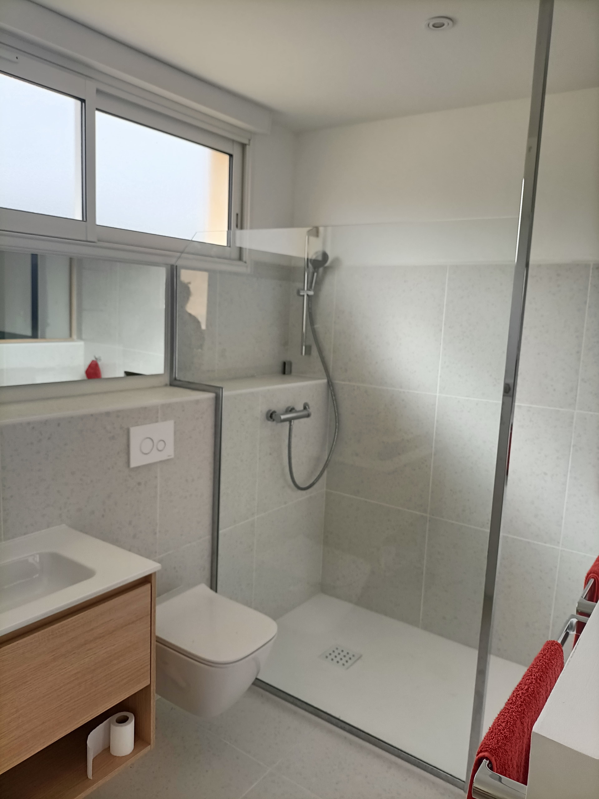 Paroi de douche sur mesure fixe