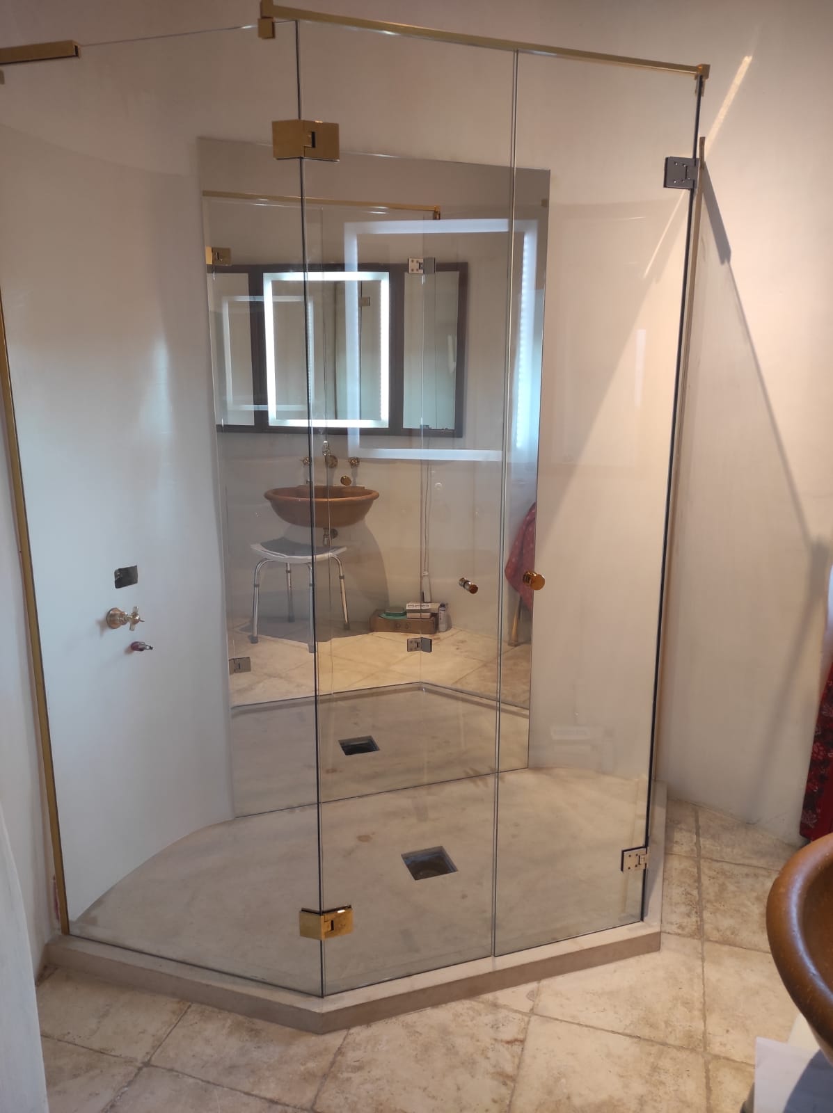 Paroi de douche sur mesure 3 cotés