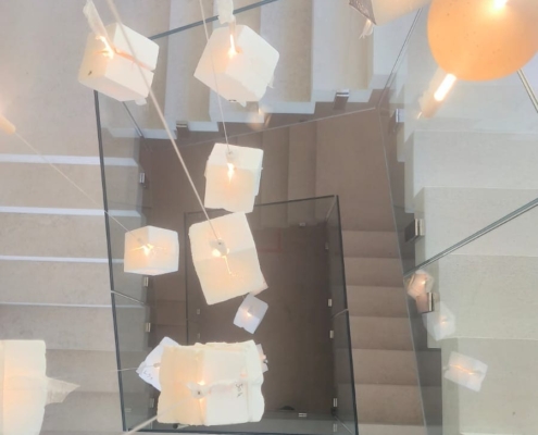 garde-corps en verre sur mesure vue du haut